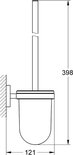 Dessin technique d'un porte-brosse WC mural avec dimensions.