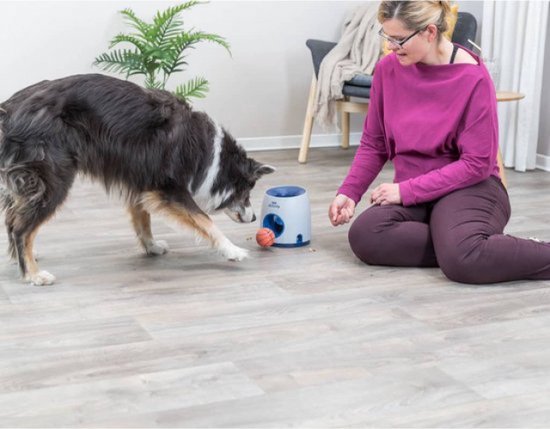 Trixie Dog Activity Strategy Game Ball&Treat Wit / Blauw - 17X17X18 CM