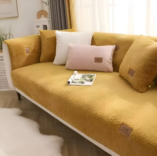 Sofá Moderno De 4 Plazas En Tejido De Lino - Con Puertos USB Y 2 Portavasos Beige