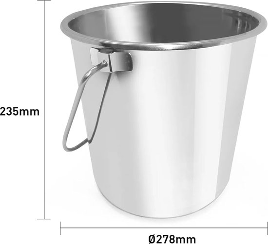 Keukenemmer met Handvat - Roestvrijstalen Emmer 10L - Perfect voor Voer ...