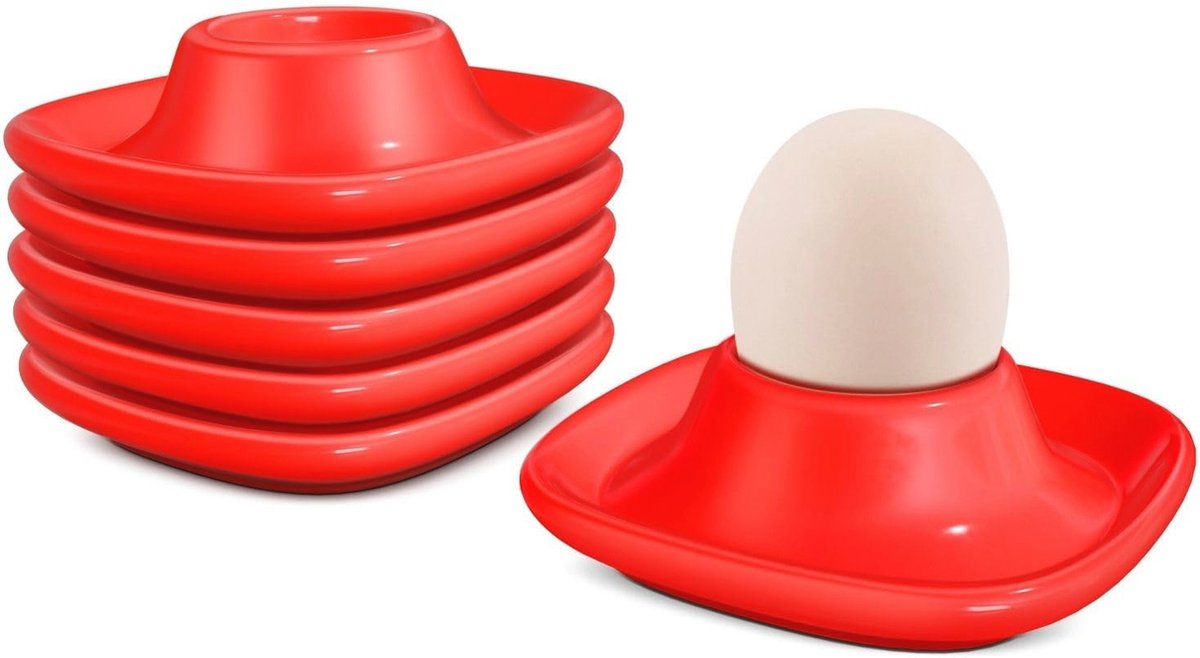 Keramische Eierdopjes - Set van 6 Stapelbare Eierhouders voor Ontbijt en Brunch