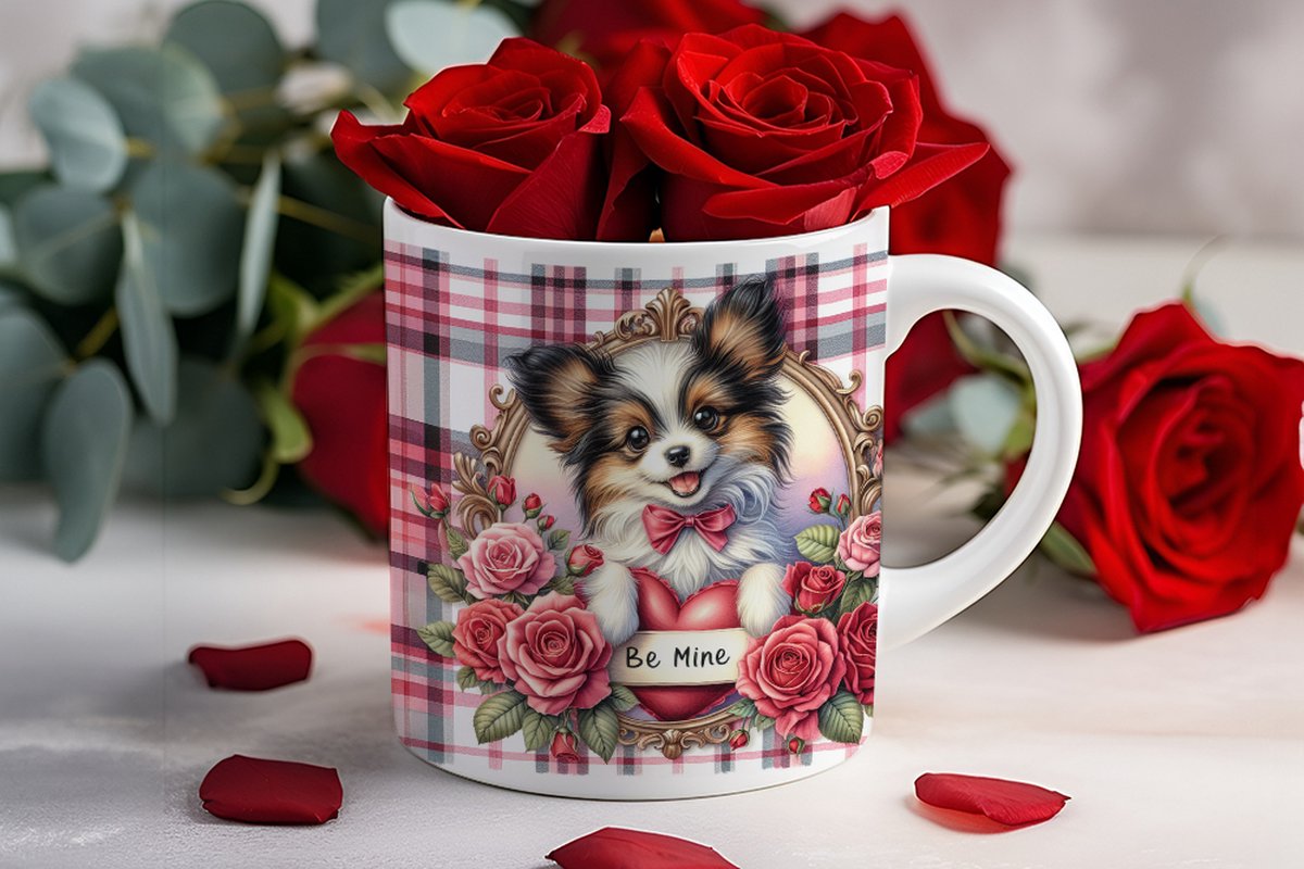 Valentijnsdag mok "Be Mine" Papillon