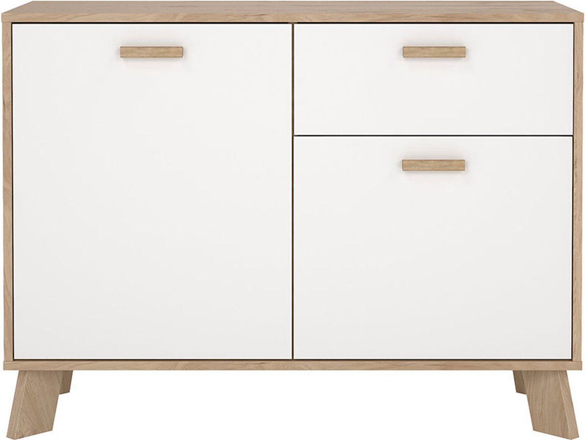 Ikast dressoir 2 deuren, 1 lade eiken decor, wit.