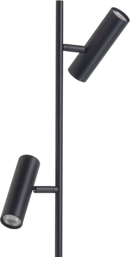 Lampe de lecture Trend moderne | lampadaire 2 lumières | Noir | métal | GU10 | 141 cm de hauteur | pivotant et inclinable | hall / chambre | design contemporain | commutable séparément
