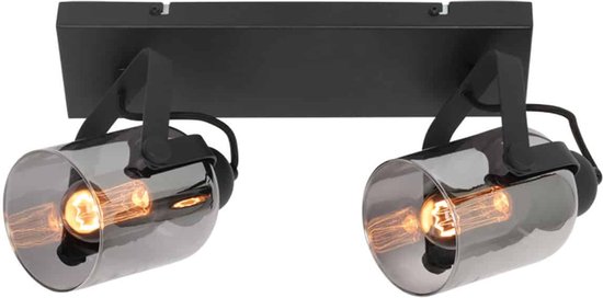 EDO Plafondlamp MALGA - Spotlight Plafondbalk in Zwart 4-lichts - Plafondlampen Spots met GU10-aansluiting, Industrieel Plafond Binnenspots voor Keuken Woonkamer Slaapkamer Eetkamer, Zonder Lampen