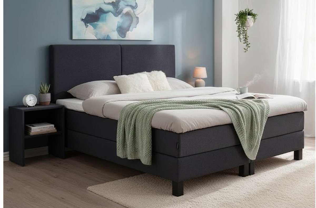 Goossens GS-180 met matrastopper Joy Deluxe - Best ventilerend boxspring 180 x 200 cm Pocketveringmatras