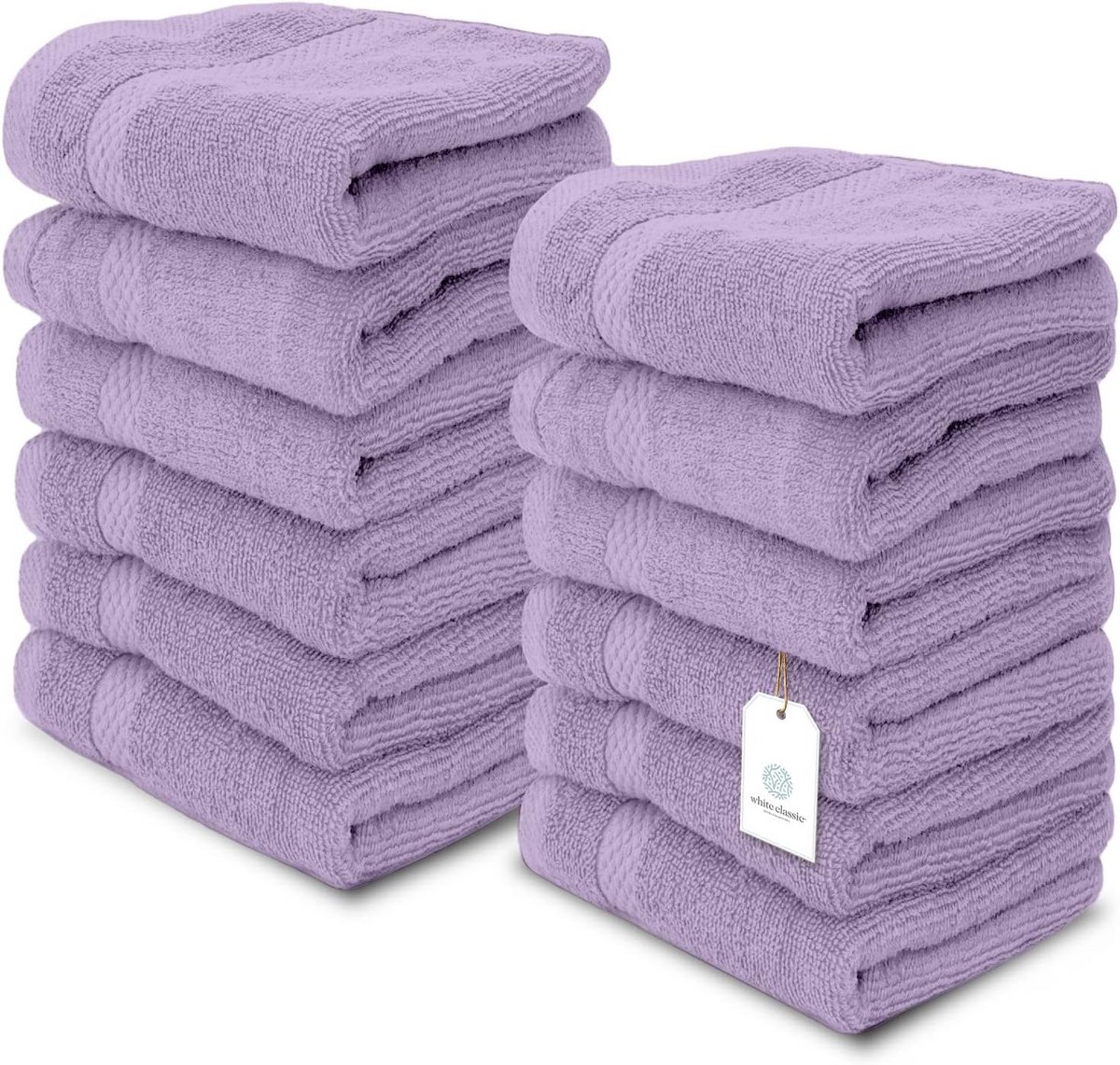 Luxe Katoenen Waskantjes Turkse Katoen 650 g/m² - 12 Stuks Wit