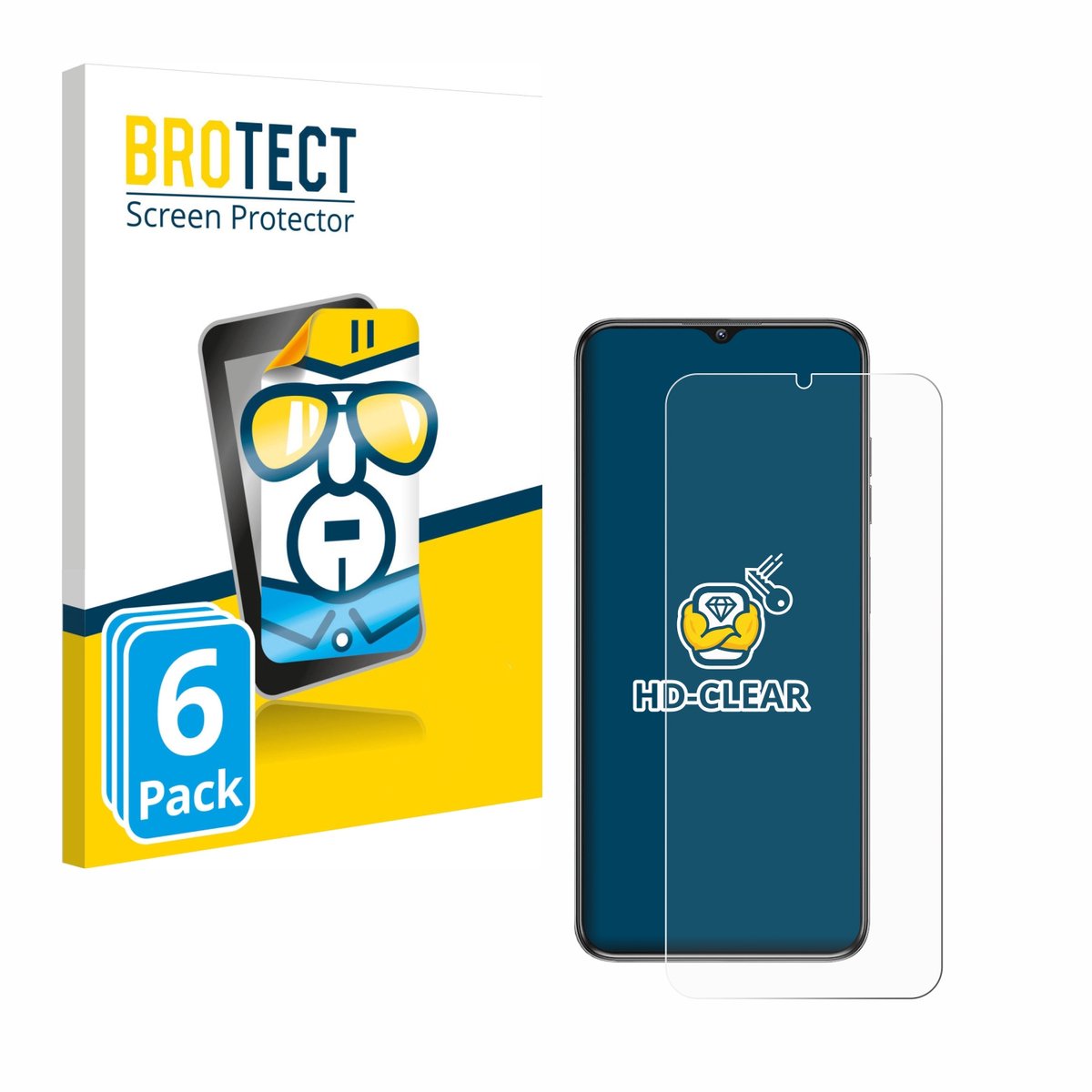 BROTECT - Screenprotector voor Oukitel C1 Pro - Folie Beschermfolie transparant 6 Stuks