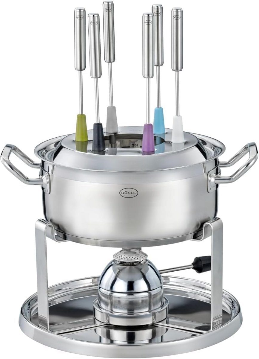 RVS Fondue Set voor 6 Personen met Krachtige Gasbrander