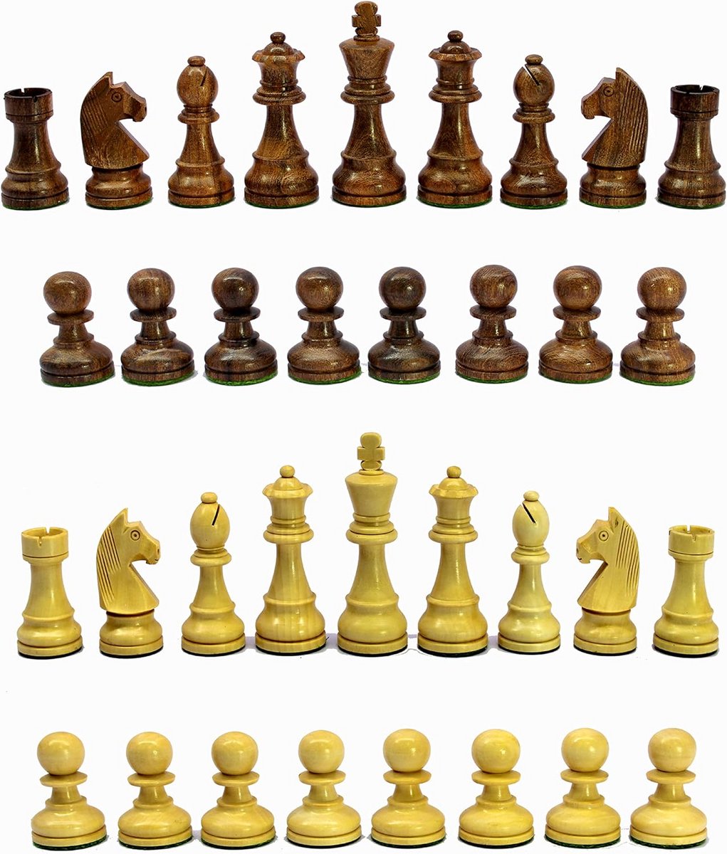 Houten Schaakstukken in Staunton-stijl – Klassieke Collectie met 9,5 cm Koning