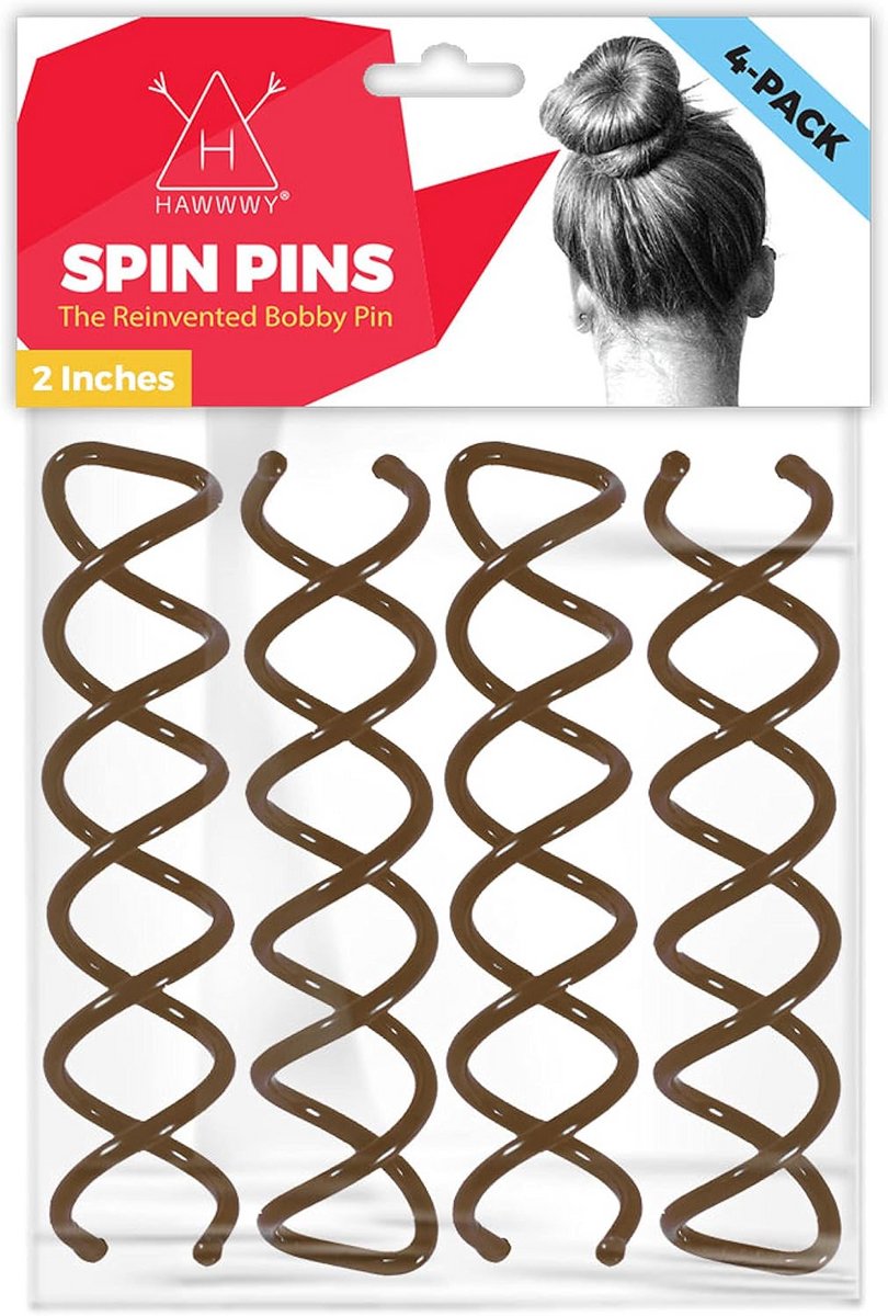 Spiraal Bobby Pins 4-Pack - Eenvoudige & Snelle Bun Maker voor Vrouwen en Kinderen