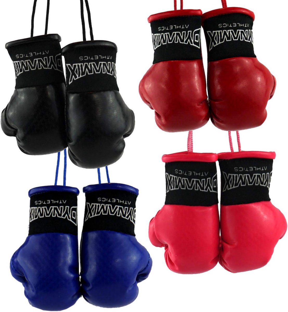 Mini bokshandschoenen voor autospiegel – PU decoratiehanger 9 cm – Carbon-look