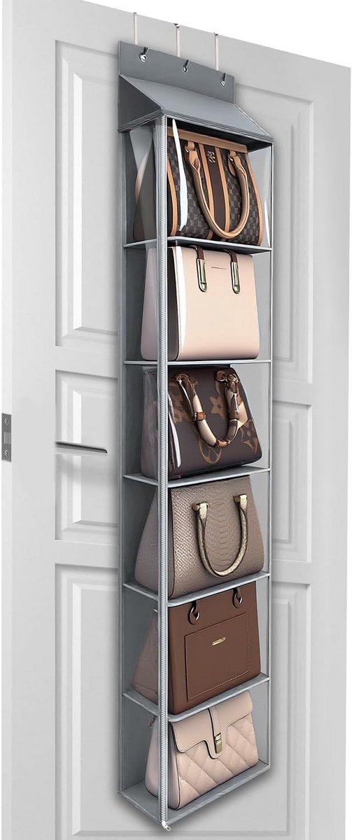 Ophangbare Garderobe Organizer met 6 Vakken voor Tassen en Accessoires