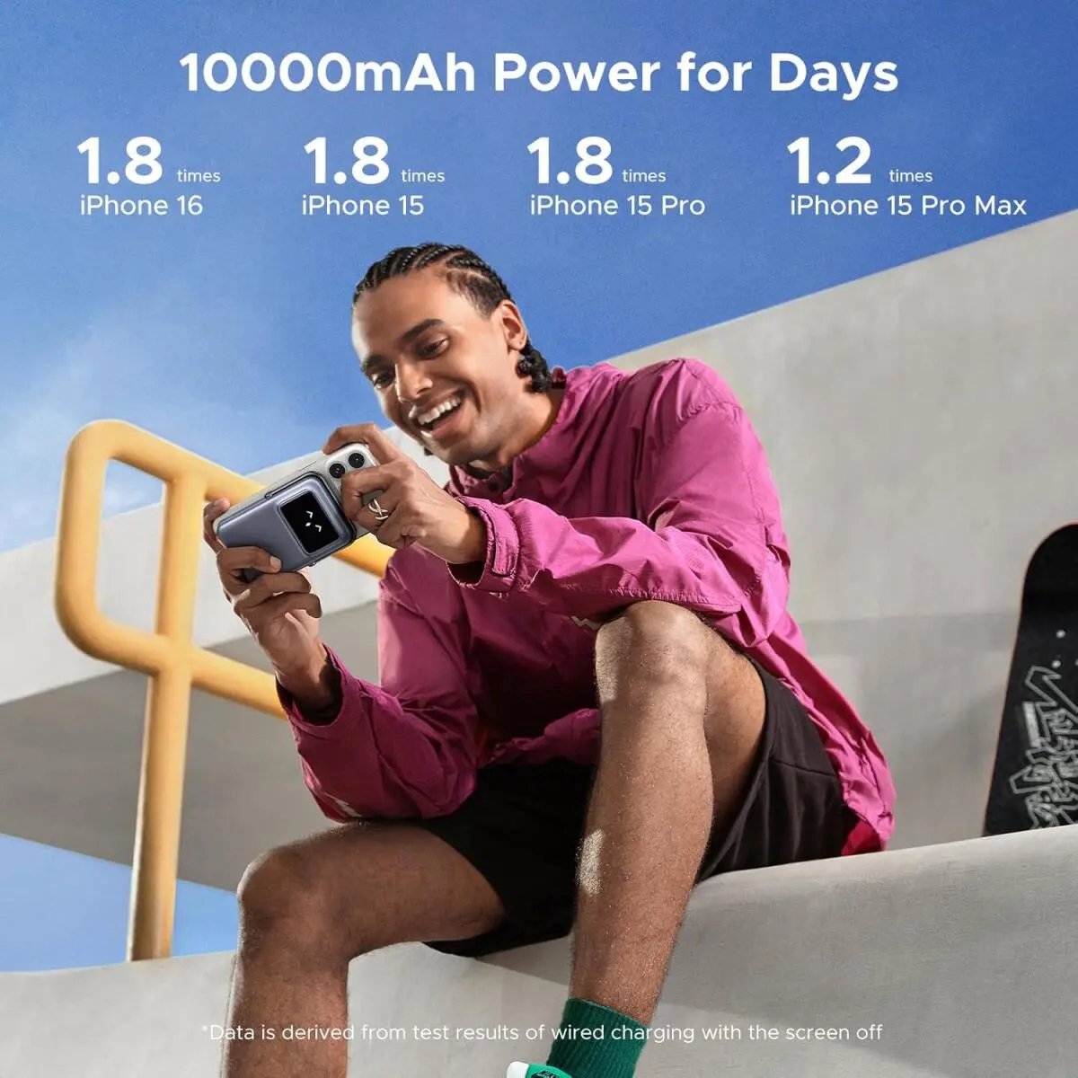 UGREEN Uno Draadloze Powerbank 10.000 mAh Grijs - afbeelding 3