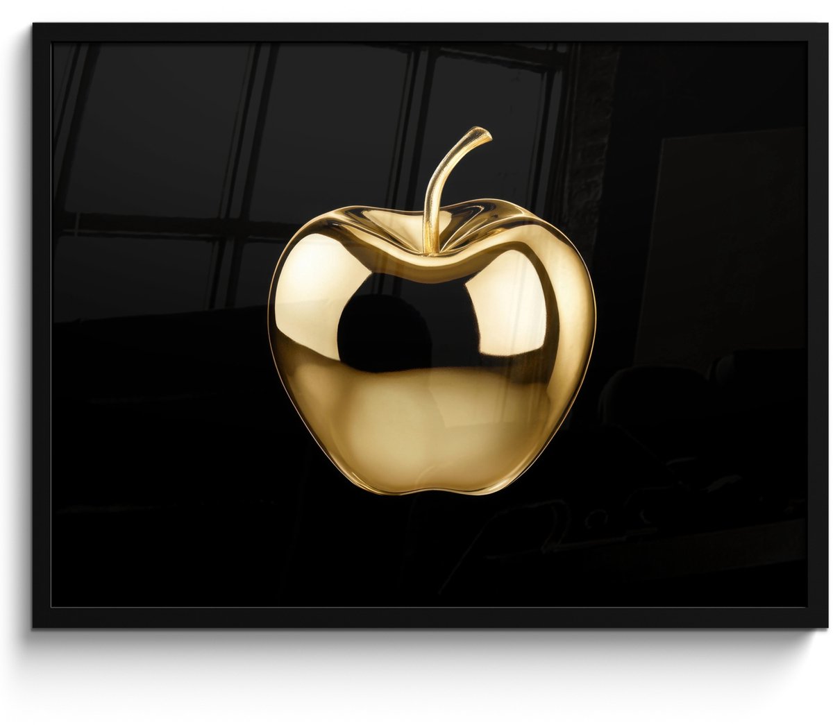 FrameYourWall Fotolijst inclusief poster - Posterlijst 70x50 cm - Posters - Appel - Goud - Chrome - Zwart - Foto in lijst - Keuken decoratie muur - Wanddecoratie accessoires - Muurdecoratie - Schilderijen