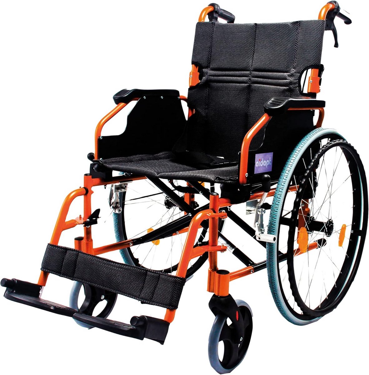 Aidapt Deluxe lichtgewicht aluminium rolstoel - oranje