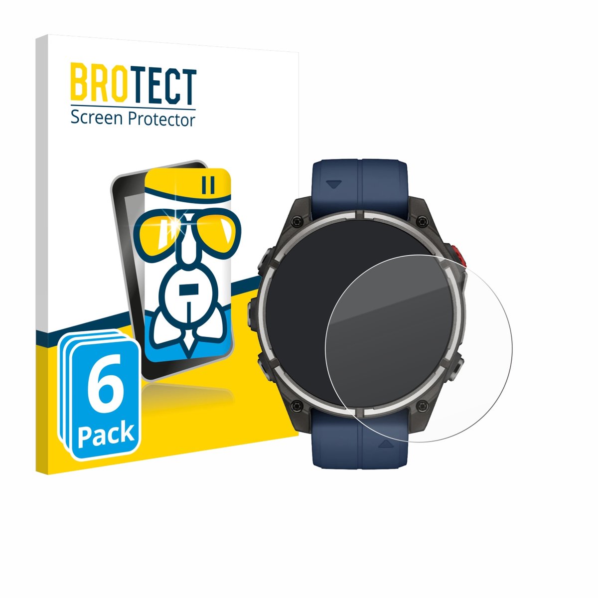 Screenprotector 6 Stuks voor Garmin quatix 8 Pro (47 mm) Beschermglas transparant