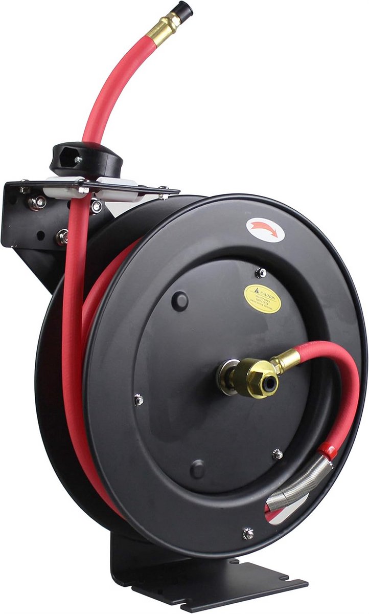 Intrekbare Luchtslang Reel 7,5m met 3/8 Inch Slang en Volledig Metalen Behuizing voor Werkplaats