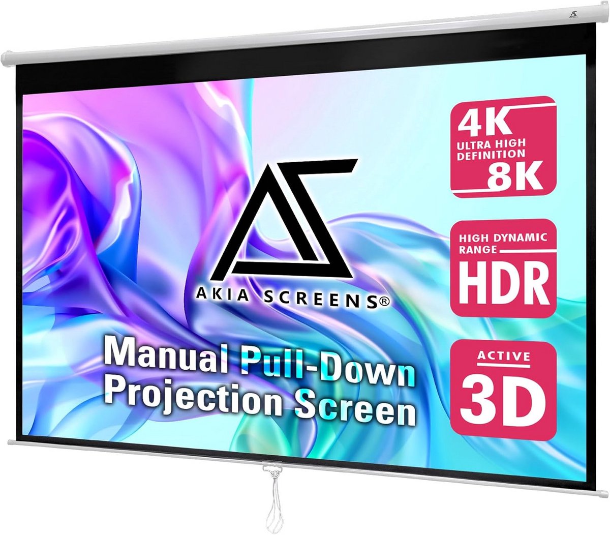 110 inch Handmatige Projectiescherm 16:9 voor Film en Presentaties