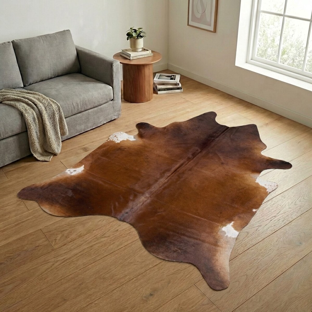 Koeienhuid Vloerkleed XXL (Extra Groot) - Effen-solid - 248 x 213 cm - Koeienkleed / Koeienvel / Dierenvel / Dierenhuid / Koehuid Tapijt