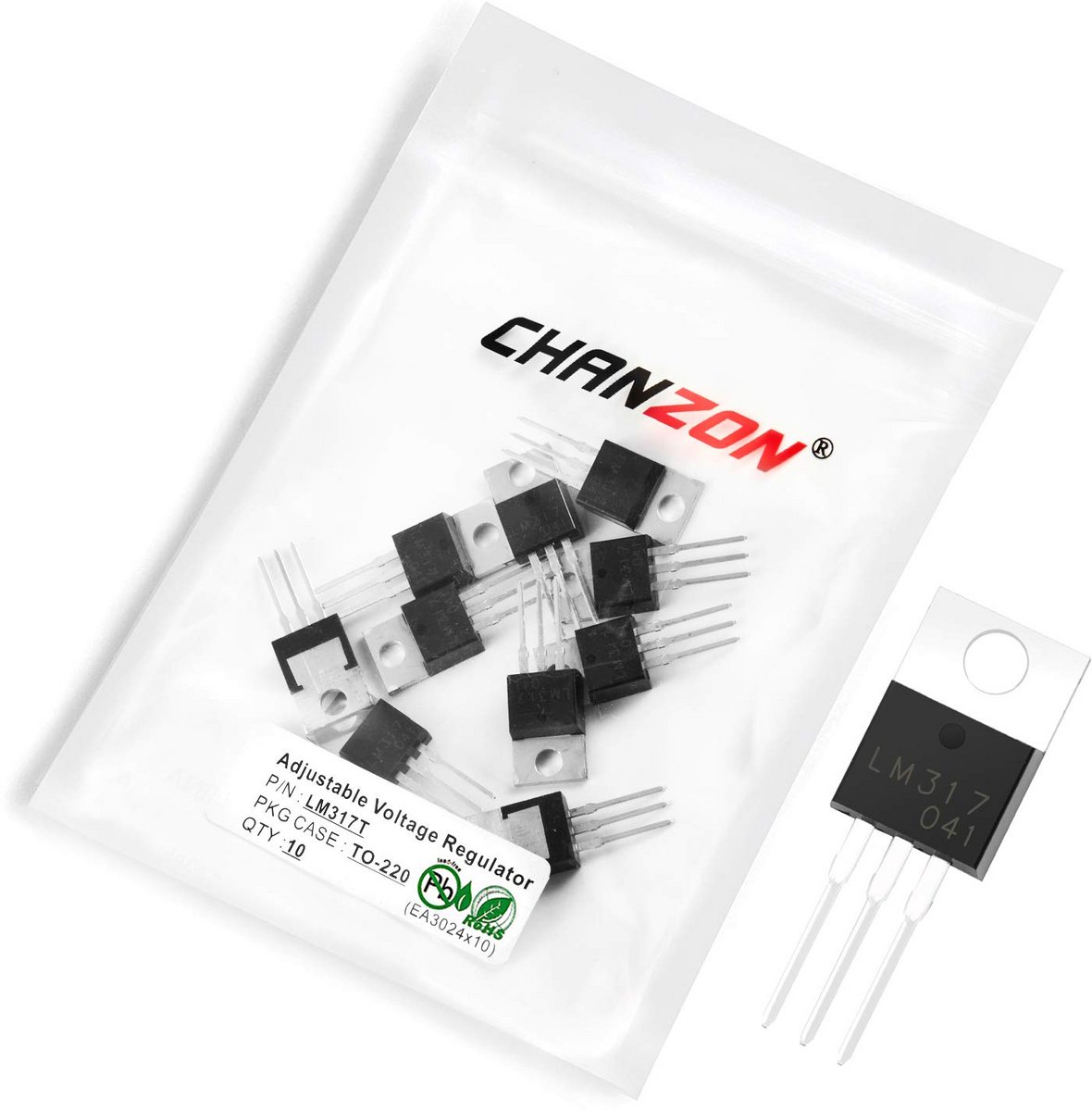 10 Stuks Verstelbare Spanningsregelaar LM317T TO-220 Transistors 1.2A