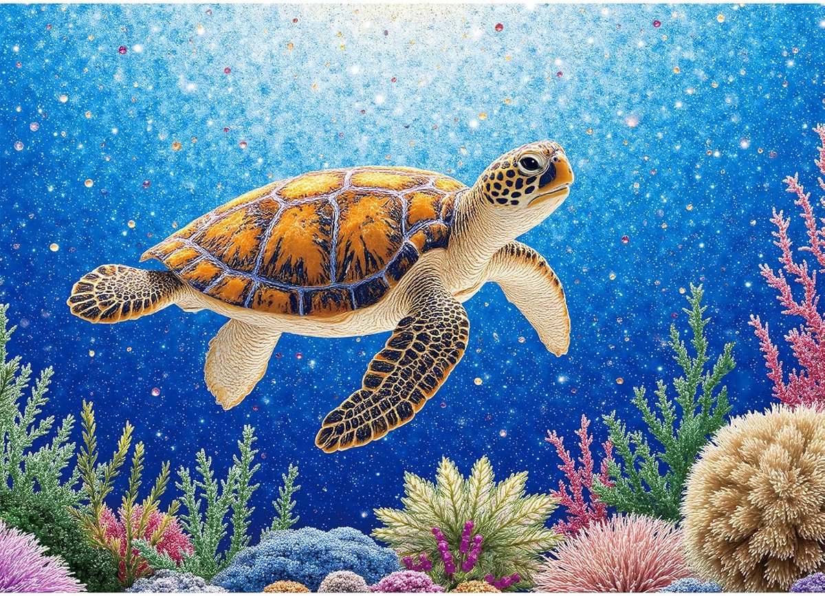 1000 Stukjes Puzzel Onderwaterwereld met Schildpad, 70x50 cm