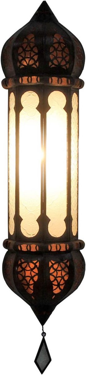 Oosterse Wandlamp met Reliéfglas | Boho Chic Verlichting uit Marokko