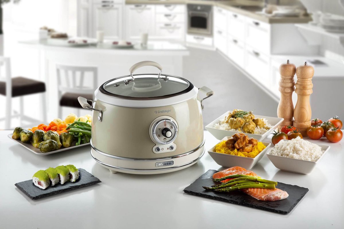 Ariete 2904/03 - Vintage Slowcooker - XL Rijstkoker - 3.5 Liter inhoud - 700 Watt - warmhoudfunctie - Beige – foto 5