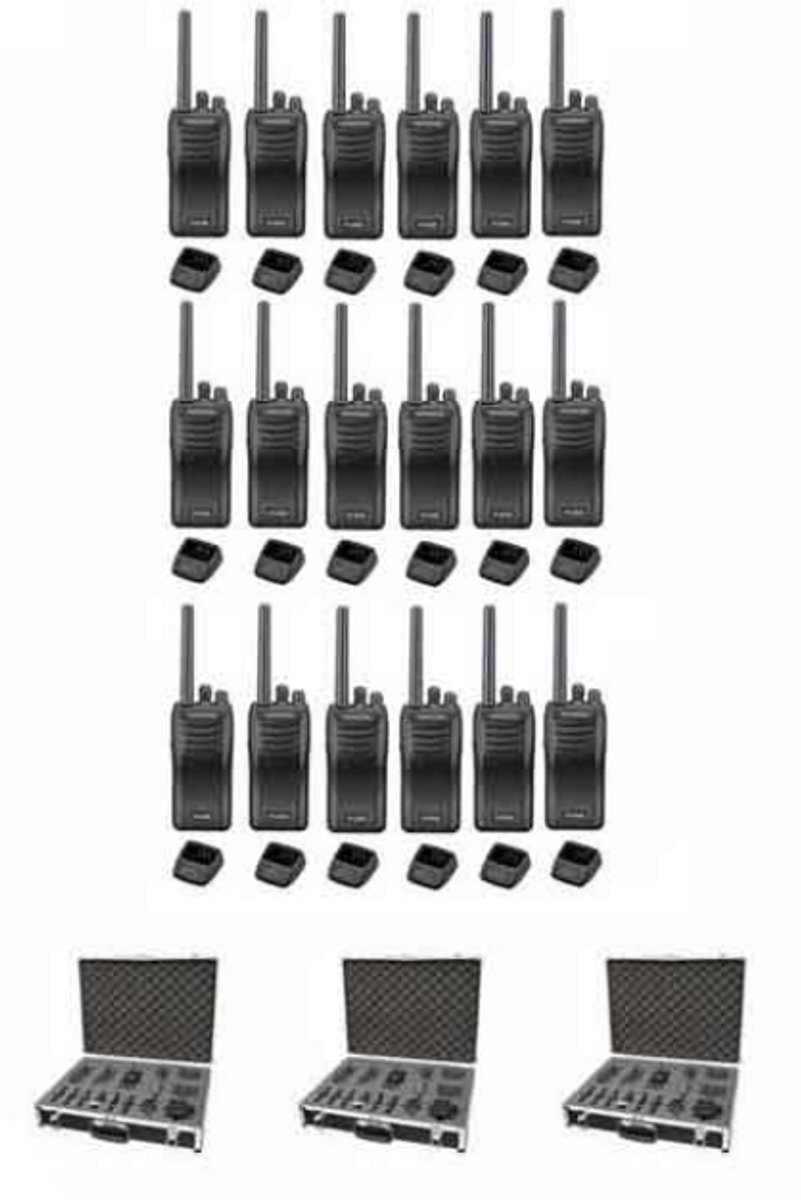 Set van 18 stuks Kenwood TK-3501 PMR446 met tafelladers en koffer