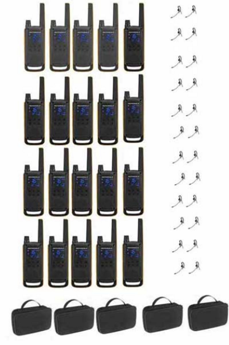 Set van 20 Motorola Talkabout T82 Extreme PMR446 Portofoons met headsets