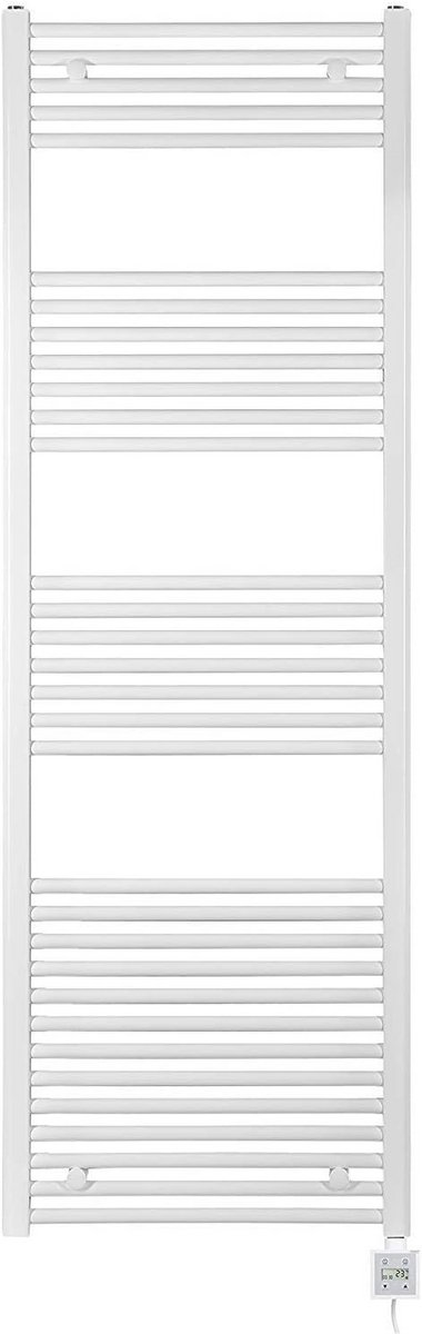 Elektrische Badkamerradiator Wit 600x1775mm - Rechte Paneelradiator Inclusief Kachelpatroon