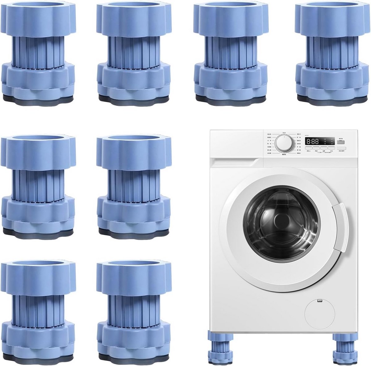 Anti-trillingsmatten voor Wasmachine en Droger - Set van 8 Stuks