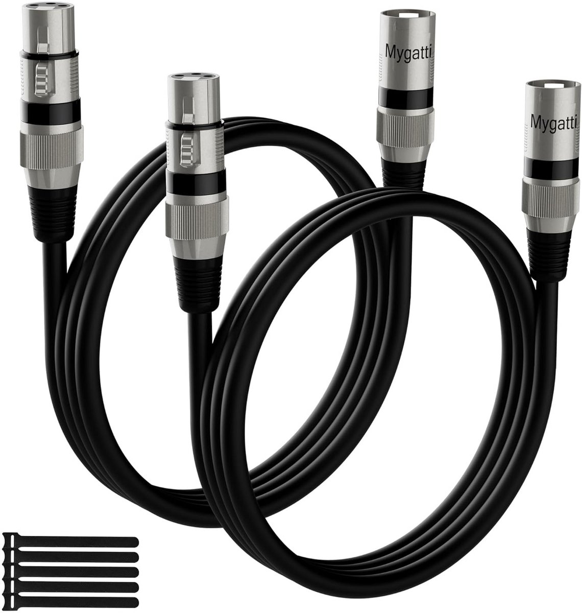 XLR microfoonkabel 3 meter 2 pack zwart mannelijk vrouwelijk