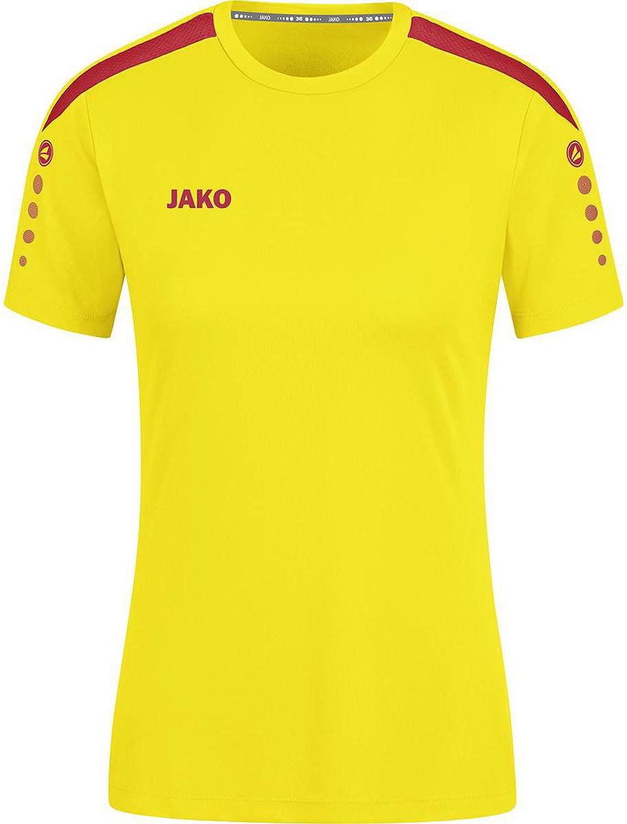Jako Power Shirt Korte Mouw Dames - Geel / Rood | Maat: 40