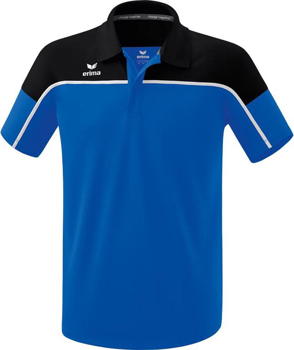 Erima Change Polo Heren - New Royal / Zwart / Wit | Maat: 3XL
