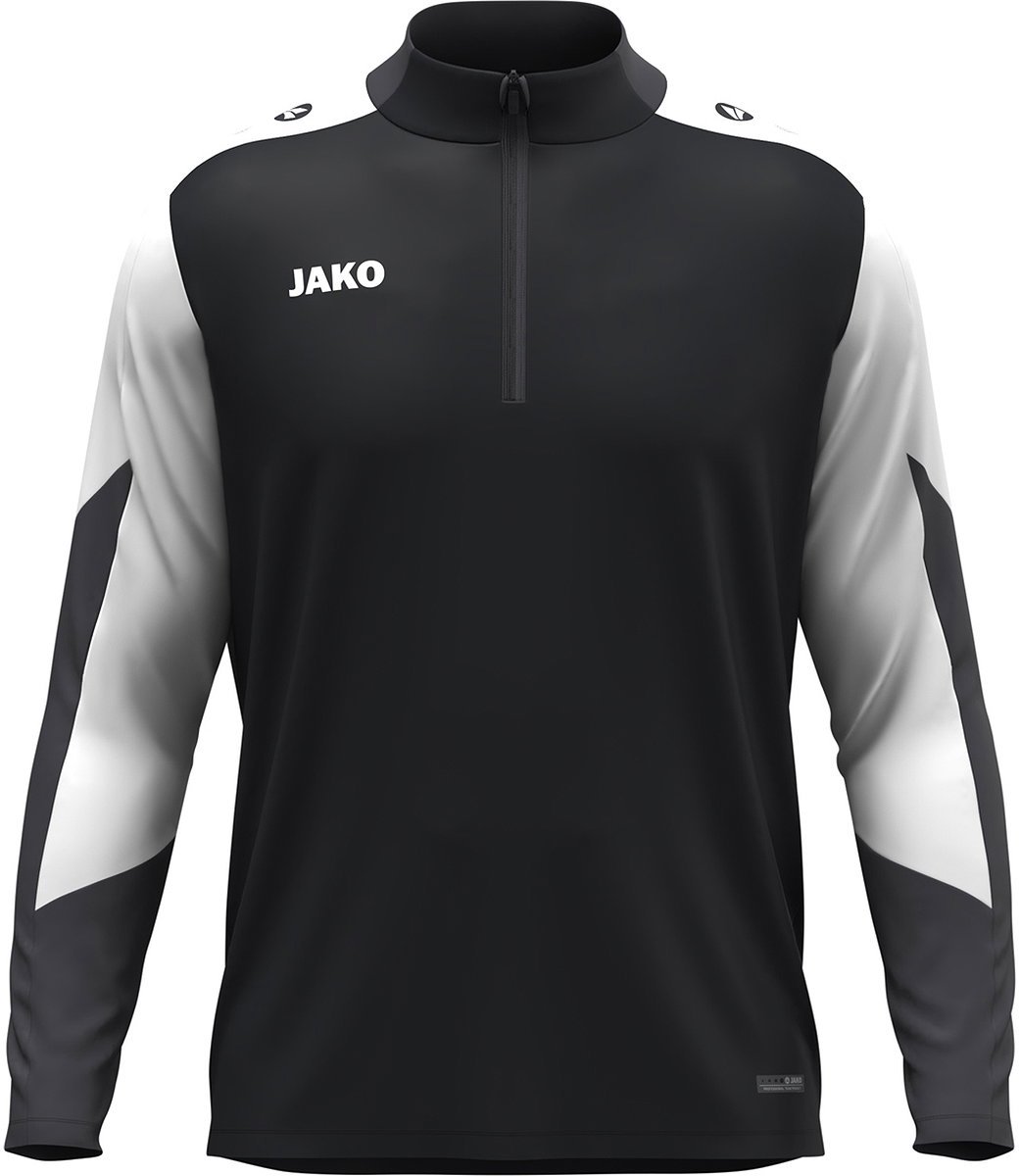 Jako Dynamic Ziptop Kinderen - Zwart / Wit / Antraciet | Maat: 140