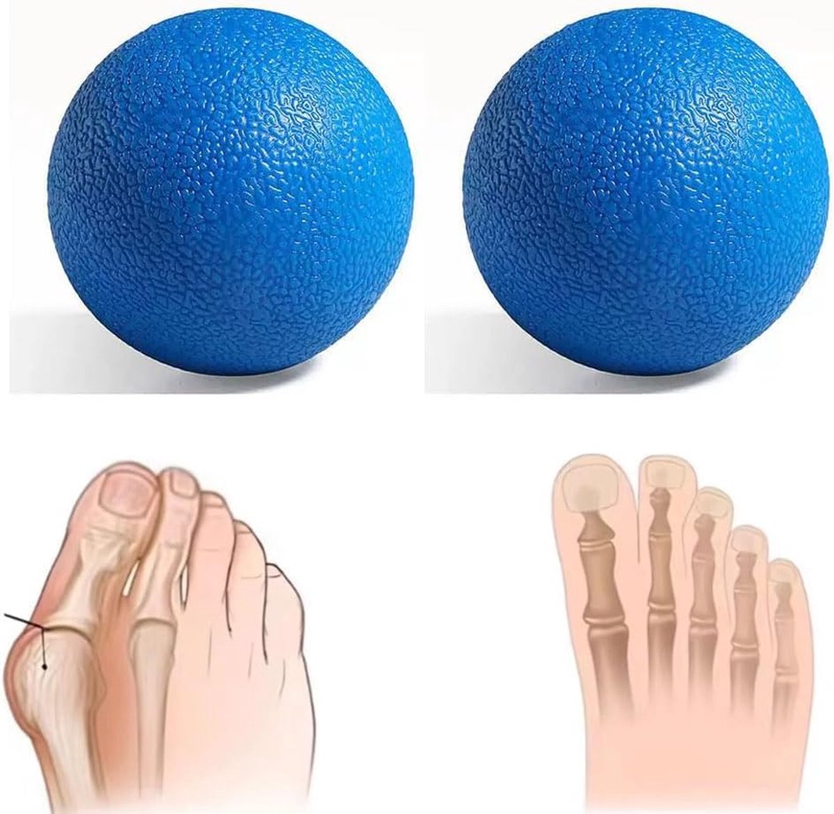 Massagebal - Therapiebal - Myofasciale Release - Gerichte Diepe Massage - 7 x 7 x 7 cm - Blauw