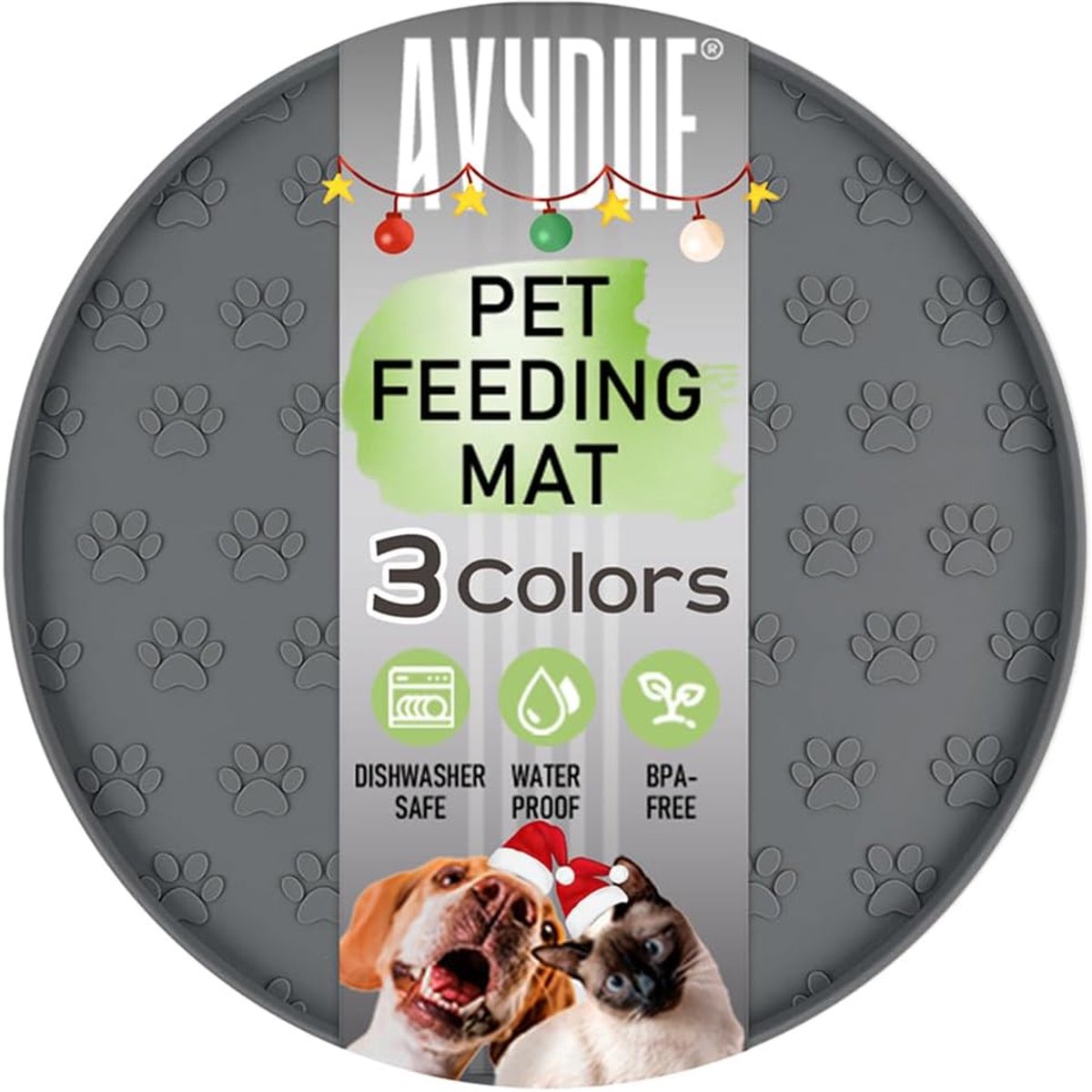 Voedingsmat Huisdier - Voerbak Mat - Schoon Eten - Waterdicht Siliconen - 30x30cm - Grijs