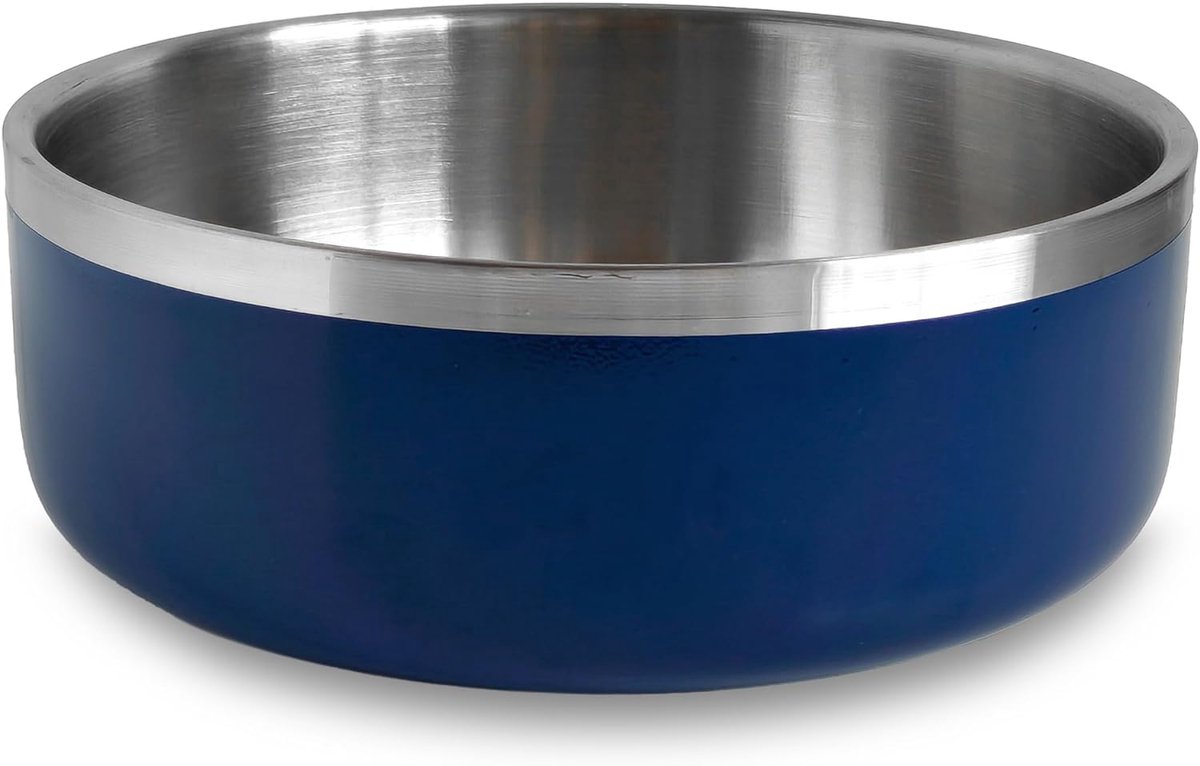 Geïsoleerde Hondenbak - Thermische Voerbak - Binnen Buiten Hydratatie - Dubbel Geïsoleerd - 20 cm - Marineblauw
