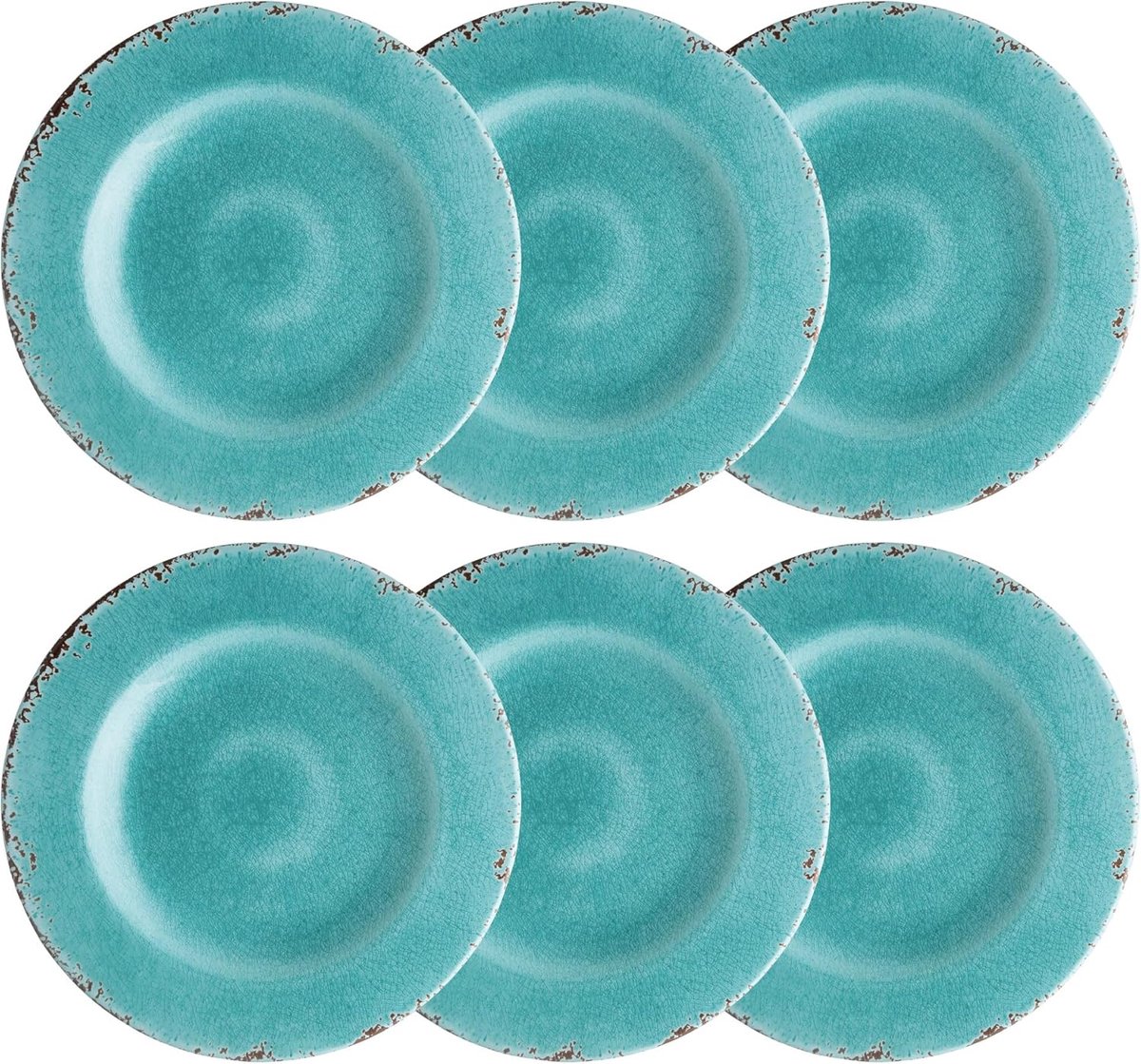 Serveerschalen Set - Salade Borden - Buiten Eten - Knetter Melamine - 22 cm Rond - Turkoois