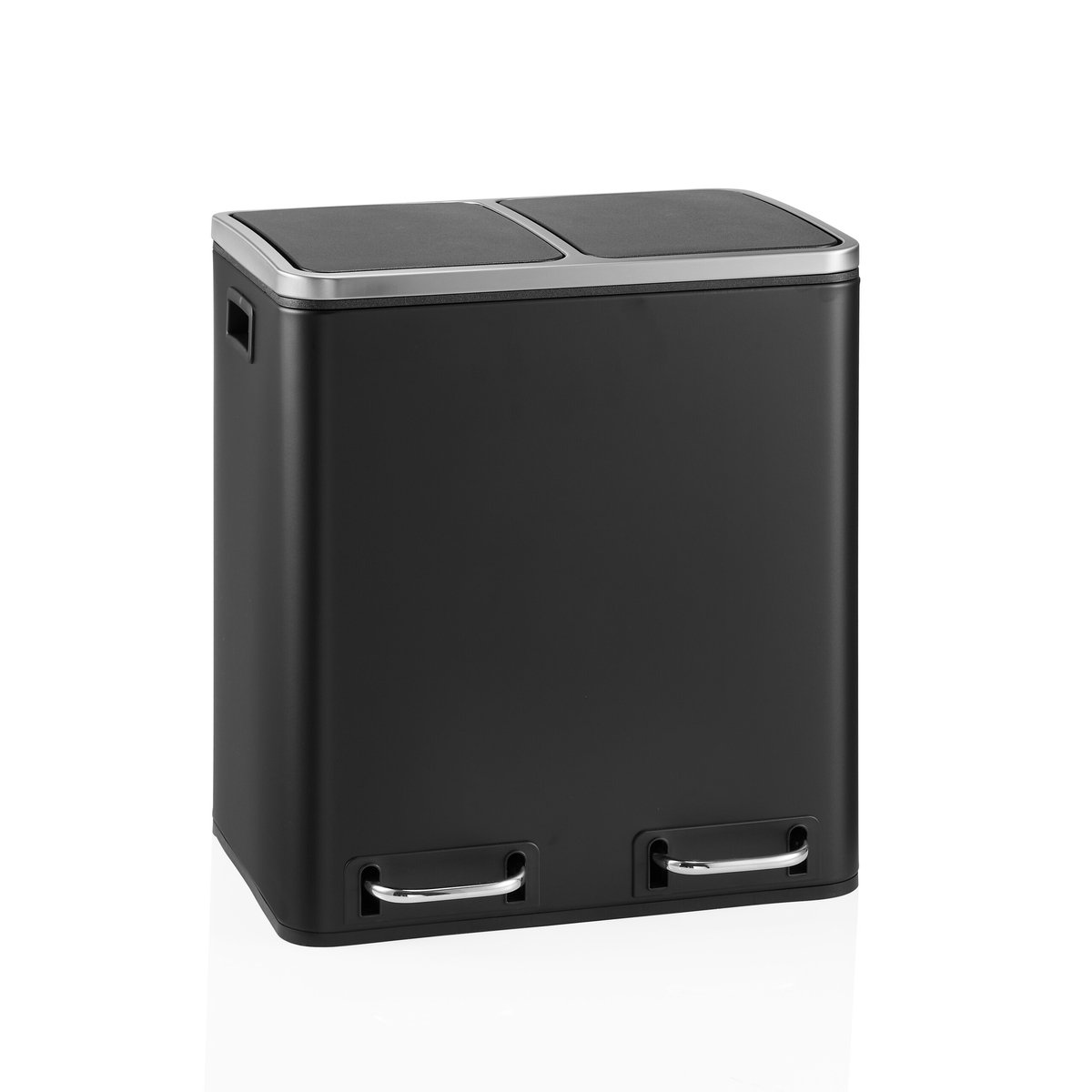 Afvalbak / afvalscheidingssysteem Clean 9 - 30L (2x15L) staal zwart hjh OFFICE
