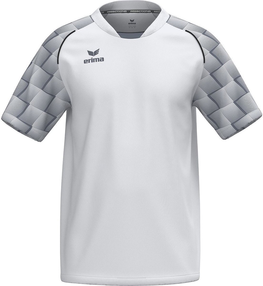 Erima Evo Star Shirt Korte Mouw Kinderen - Wit / Slate Grey | Maat: 128
