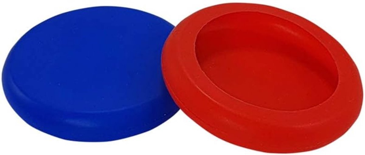 Siliconen Deksel Blik - Voer Deksel - Voer Vers Houden - Vaatwasserbestendig - Ø 9 cm - Rood Blauw