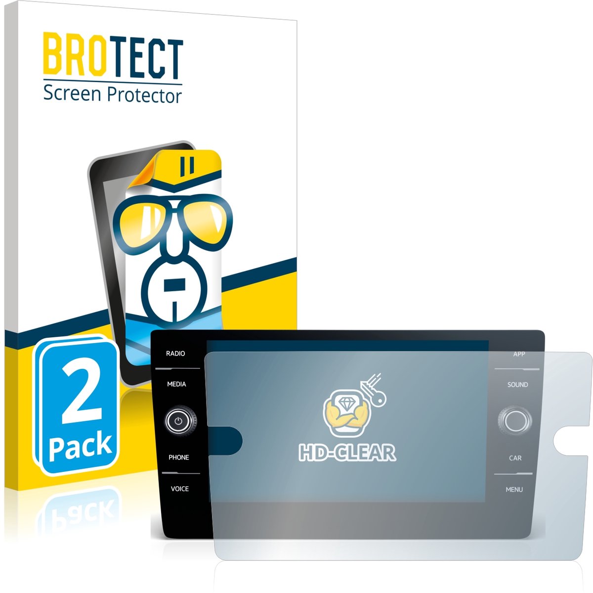 Brotect - Screenprotector Voor Volkswagen Tiguan Ii Allspace 2017-2021 Discover Media 8" - Folie Beschermfolie Transparant 2 Stuks