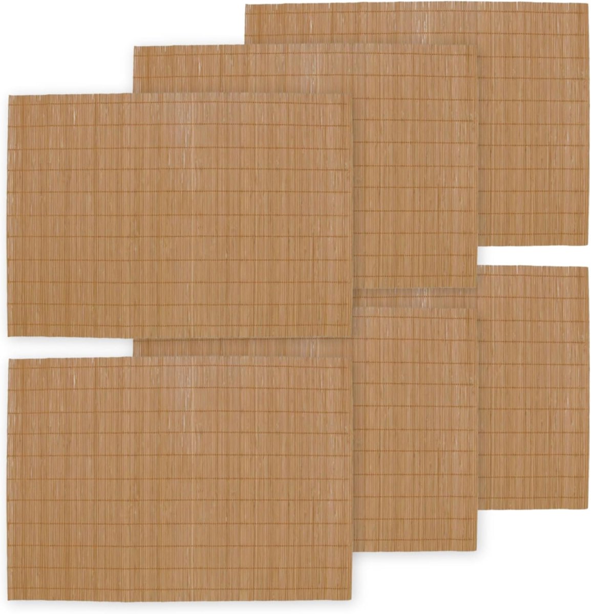 Bamboe Placemats - Tafelonderleggers - Dagelijks Gebruik - Natuurlijke Bamboe - 47x32 cm - Bruin