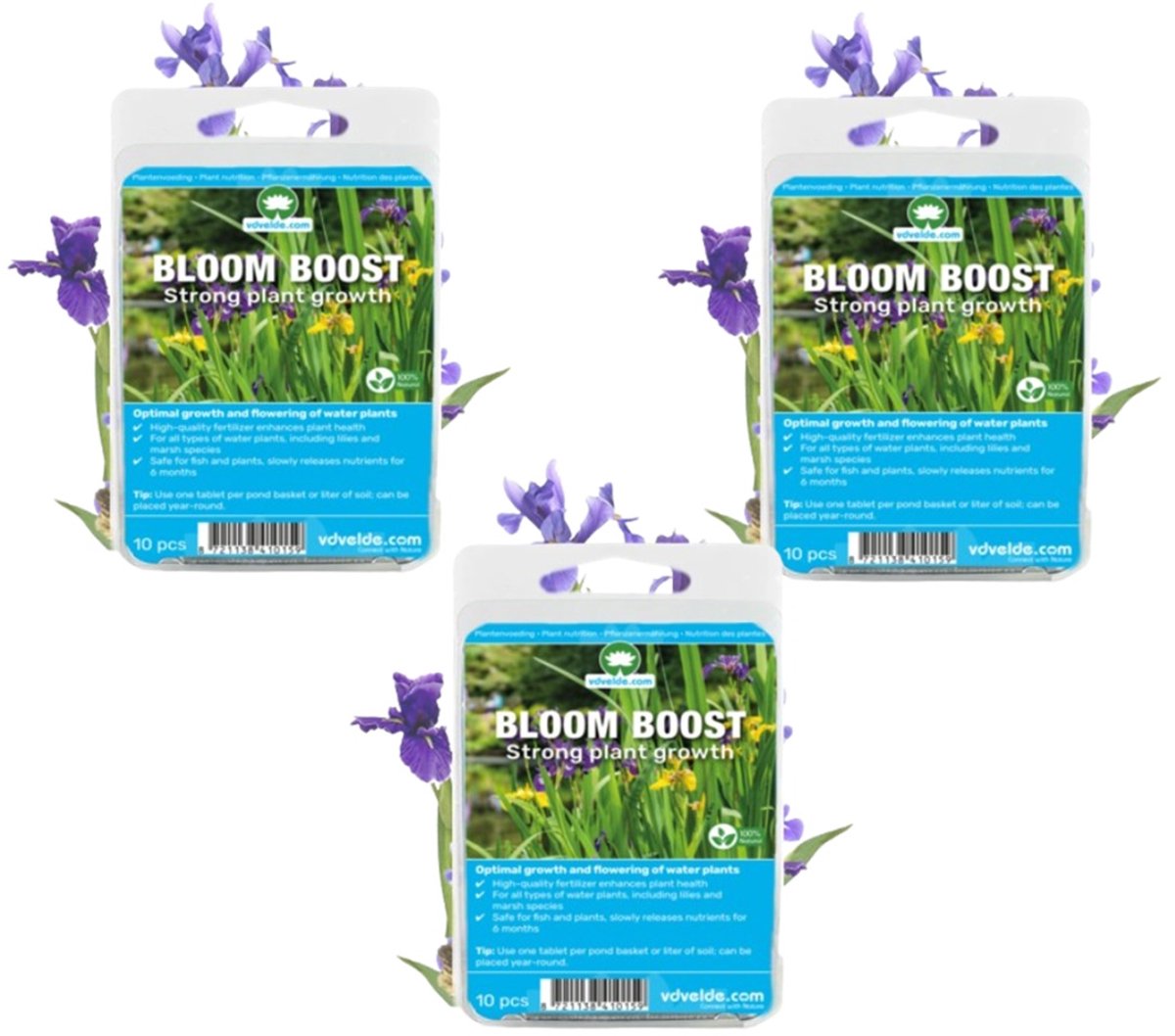 vdvelde.com - BLOOM BOOST vijverplanten meststoftabletten 30 stuks - Langwerkende meststof voor waterplanten tot 6 maanden - Voor snelle groei en sterke bloei - 1 tablet per liter substraat