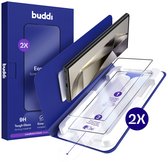 Protecteur d'écran 2 pièces Convient pour Samsung Galaxy S24 Ultra - Buddi Easy Fit Tempered Glass avec plateau d'installation - Verre trempé 9H+ - Protecteur d'écran compatible avec coque - Montage facile