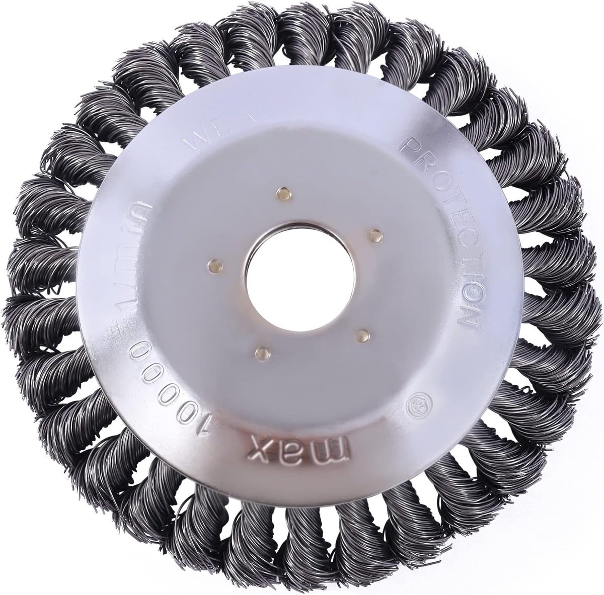 Onkruidborstel Staal - Grasmaaier Opzetstuk - Tuin Onderhoud - Efficiënte Onkruidverwijdering - 15 cm Diameter - Zilverkleurig