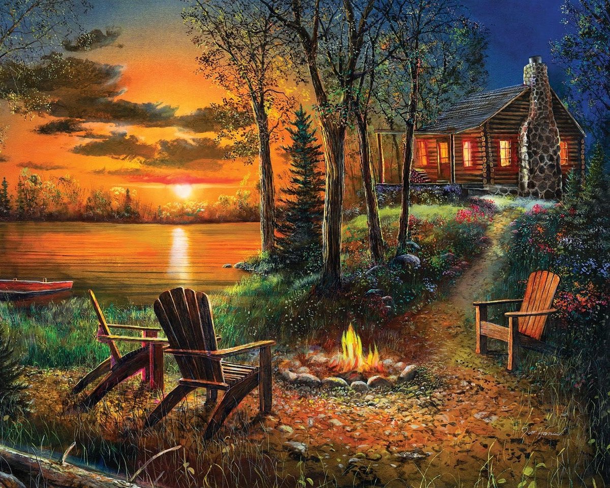 Legpuzzel 1000 Stukken - Zomer Zonsondergang Puzzel - Ontspannende Hobby - Gemaakt in USA - 61 x 61 cm - Meerkleurig