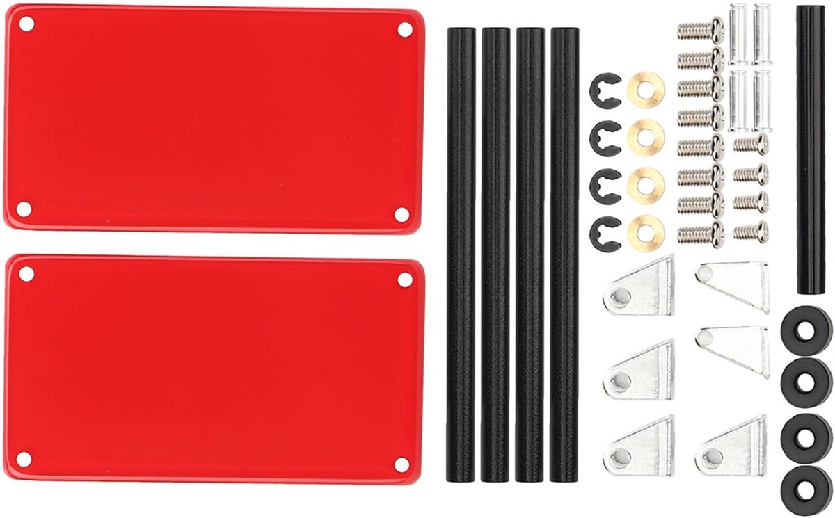 Gereedschapswagen Set - Mobiele Werkplaats - Onderdelen Opslag - Robuuste Metalen Constructie - 13 x 9 x 3 cm - Rood